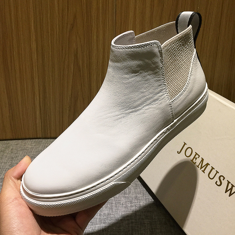 切尔西靴男软底真皮马丁靴