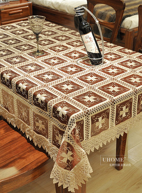 欧式布艺蕾丝桌布轻奢高级感镂空长方形餐桌布茶几桌布电视柜桌布