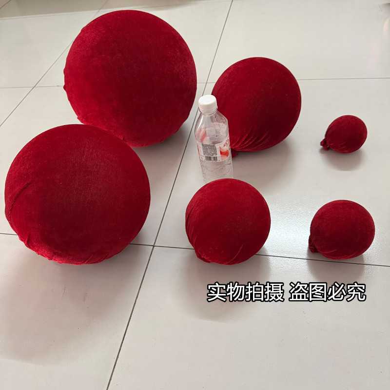 情人节红丝绒球装饰吊球