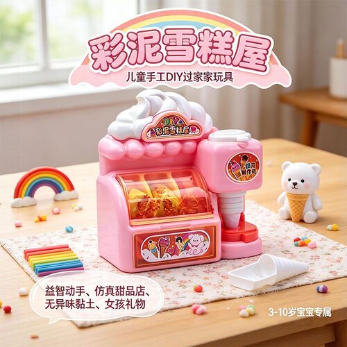 新款儿童过家家彩泥雪糕机DIY冰淇淋屋玩具益智女孩生日礼物公主