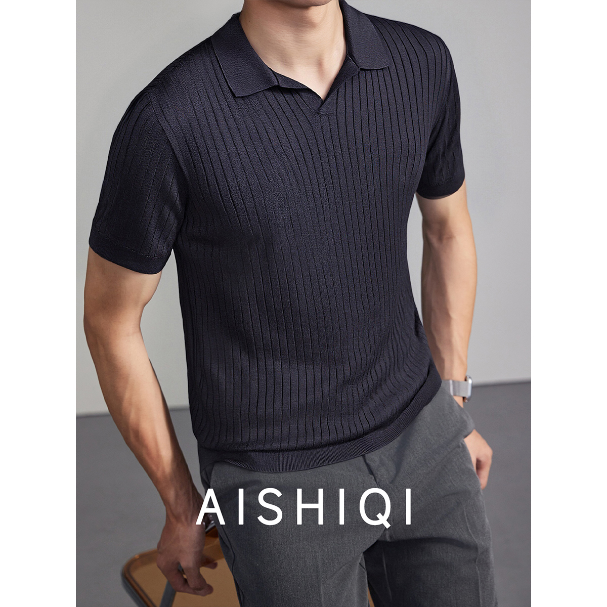 超帅时尚的毛衣针织衫男款短袖