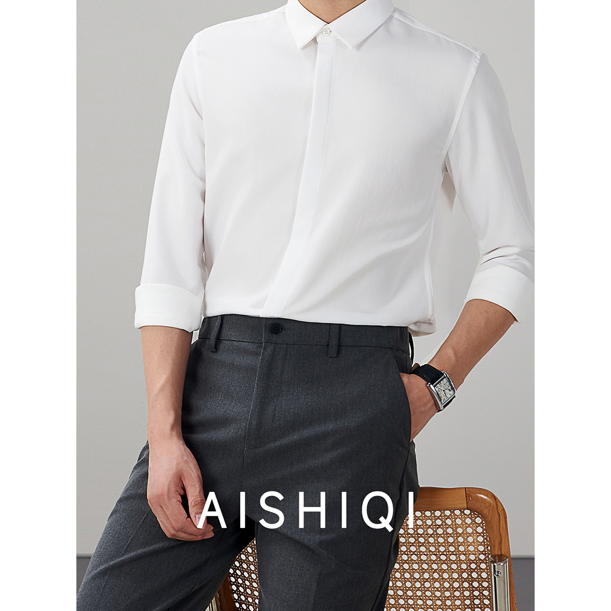 长袖商务休闲免烫高级感衬衫