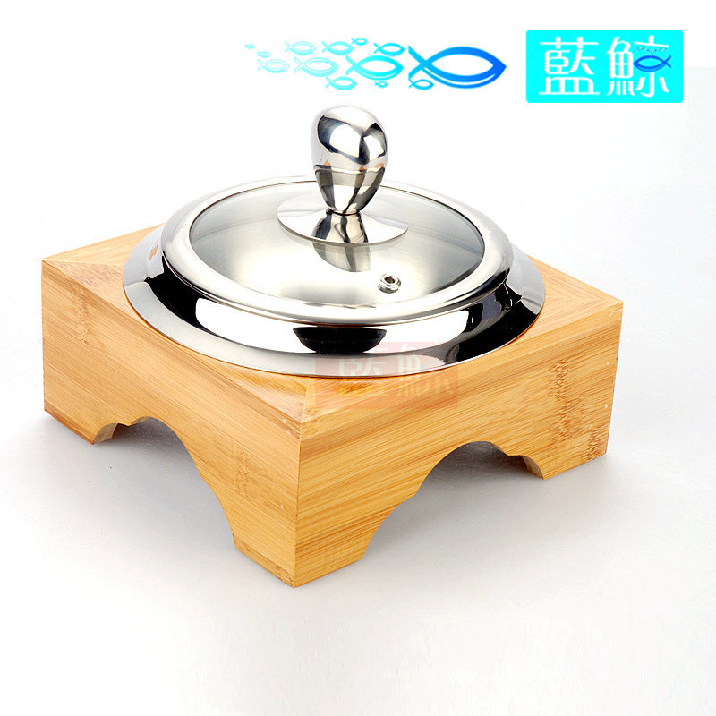 蓝鲸 加厚不锈钢竹架传统锅干锅韩式古朴雅致酒店用品餐厅家用