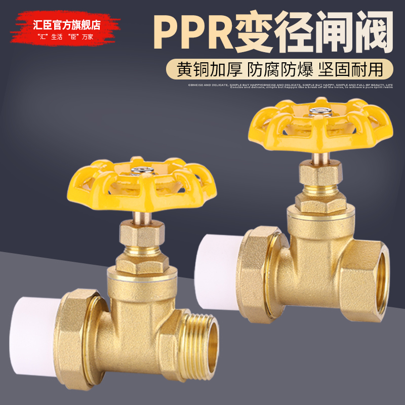 PPR变径闸阀黄铜加厚主体