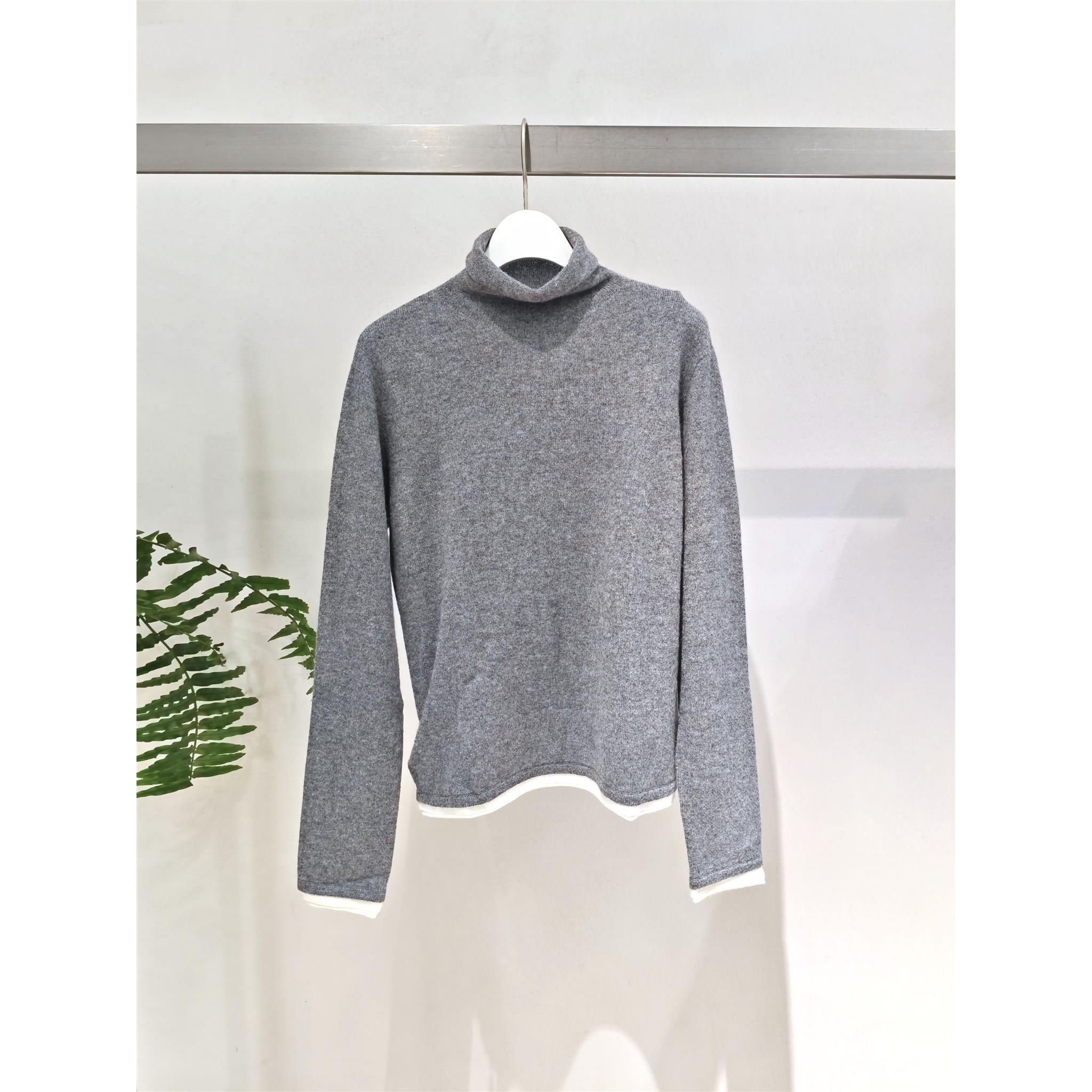MM麦麦家2025秋冬新款灰色高领套头羊绒衫针织衫女上衣5GA133431
