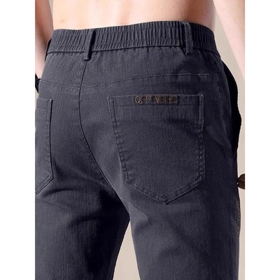 2025新款休闲裤男款秋冬季直筒修身弹力商务百搭加绒加厚长裤子潮