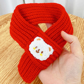 新年宠物项圈可爱小熊猫咪围巾狗狗围脖红色披风披肩福气围嘴喜庆