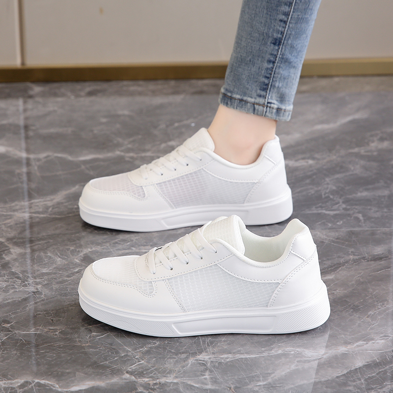 大码女鞋子镂空平底运动板鞋