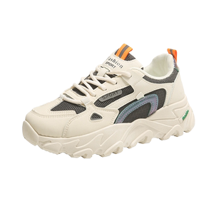 小码老爹鞋女34码2023年春夏爆款百搭ins潮显脚小软底跑步运动鞋