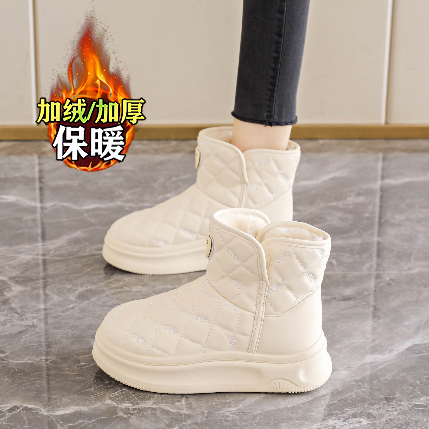 防水大棉鞋34码哈尔滨加绒短靴