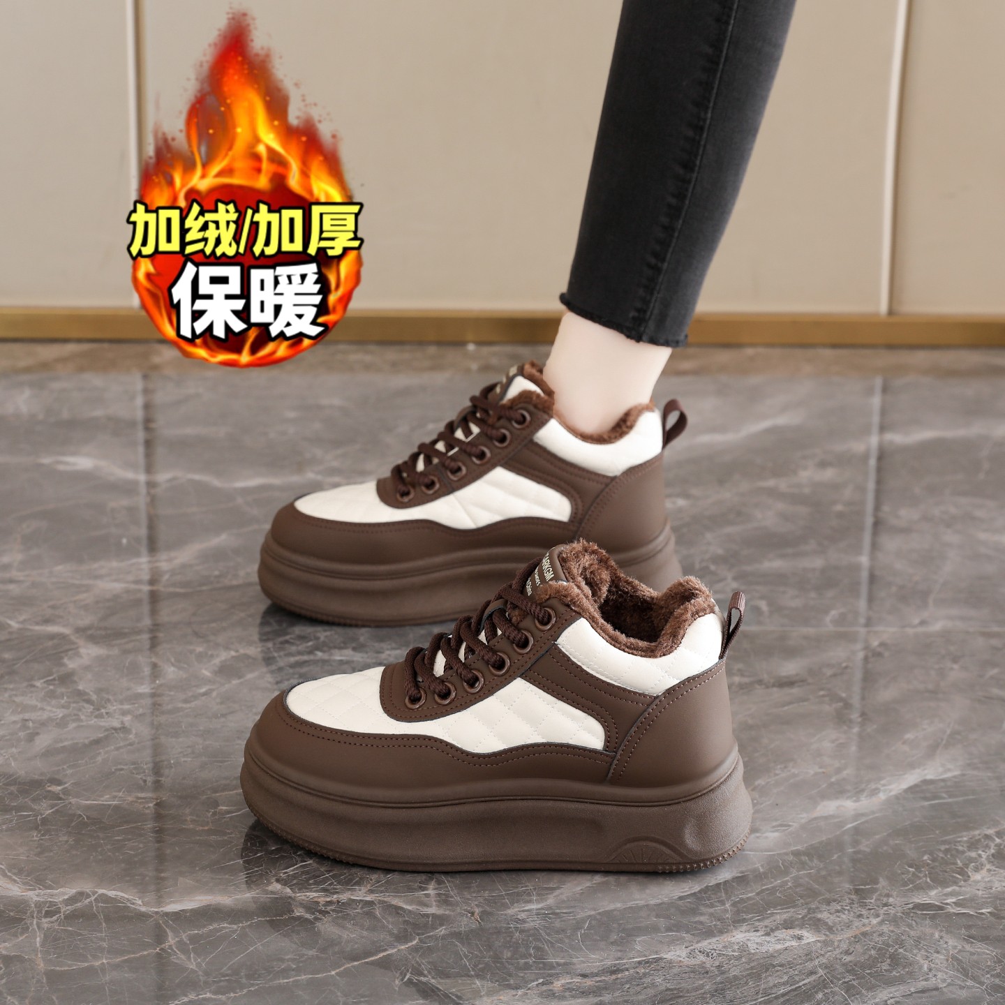 厚底高帮鞋冬季棉鞋女