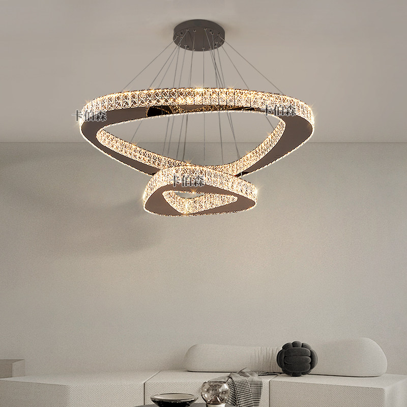 设计师款意式客厅水晶吊灯全光谱高档大气饭厅吧台灯轻奢大厅主灯