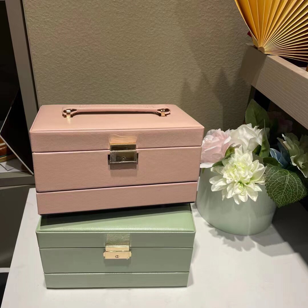 爱尚家首饰盒精致戒指耳环项链大容量饰品收纳盒绒高档520礼物送