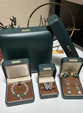 轻奢超纤羊皮首饰盒高级出口麂皮绒内里手镯手链项链戒指盒子高档