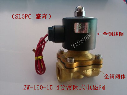 SLGPC 2W160-15电磁阀 AC220V 两通常闭式4分 过水阀 气阀 油阀