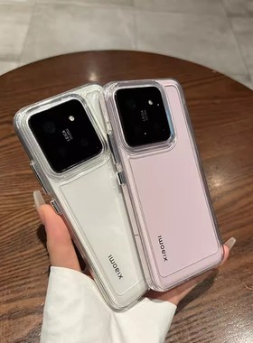 高级感透明亚克力适用红米K70手机壳K80新款K60/至尊版防摔K50保护套Turbo4/3全包K40S简约note14/13硬壳PRO