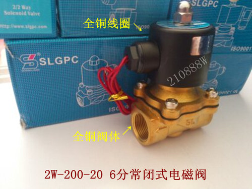 SLGPC 2W200-20电磁阀AC220V 两通常闭式6分 过水阀 气阀 油阀