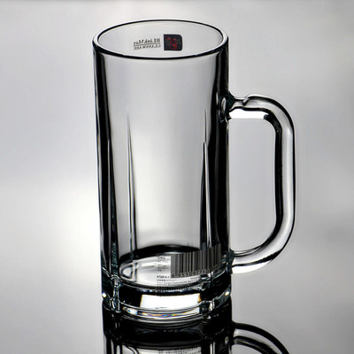 丽尊直身条纹透明玻璃扎啤杯茶杯