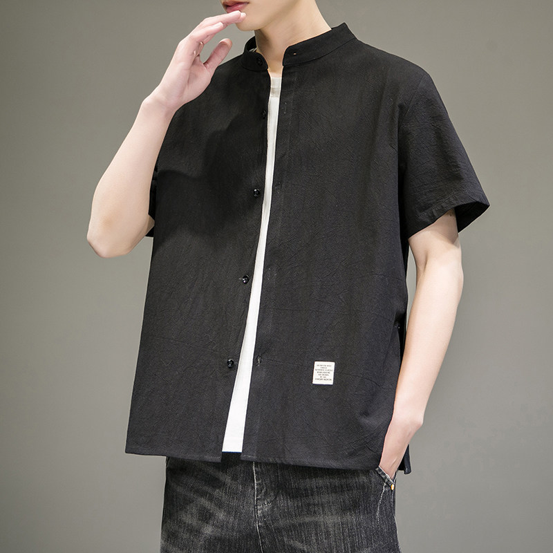 2024春夏新款男风复古短袖大码衬衫上衣414-H002-F38,男装衬衫,四季星座414