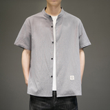 2024春夏新款男风复古短袖大码衬衫上衣414-H002-F38，男装衬衫，四季星座414