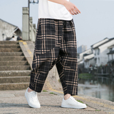 春夏新款民族风潮流宽松大码哈伦裤男九分阔腿休闲裤潮K205-P30，男装休闲裤，四季星座414