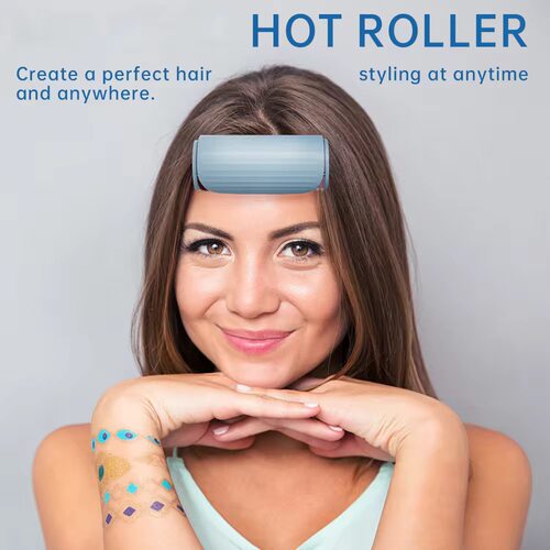 USB Type‑C电加热八字空气刘海卷发筒防烫hair rollers蓬松微卷