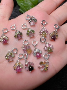 天然碧玺猫爪小吊坠小提溜小迷你百搭时尚个性可爱礼物学生女