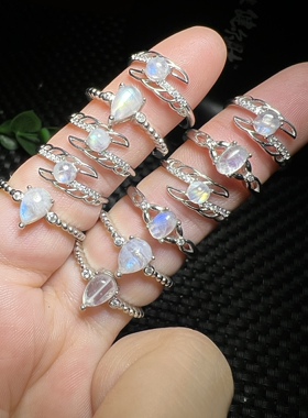 赔钱福利天然蓝月光戒指没有光