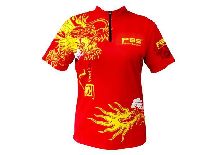 SH保龄球用品店热销款PBS专业打保龄球运动衣保龄球球衫中国龙款