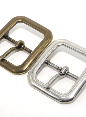 高端纯铜皮带扣日字针扣 腰带扣手工皮具针扣黄铜电镀溜无叻鈀色