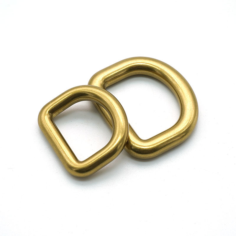 BRASS STAMPING SEAMLESS SOLID D-RING HANDMADE LEATHER GOODS BAGS HARDWARE ACCESSORIES THICKENED BRONZE D-BUCKLE ADJUSTMENT BUCKLE