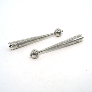 纯黄铜镀真古银波洛领带金属吊坠 吊钟皮绳扣 DIY皮具饰品配件