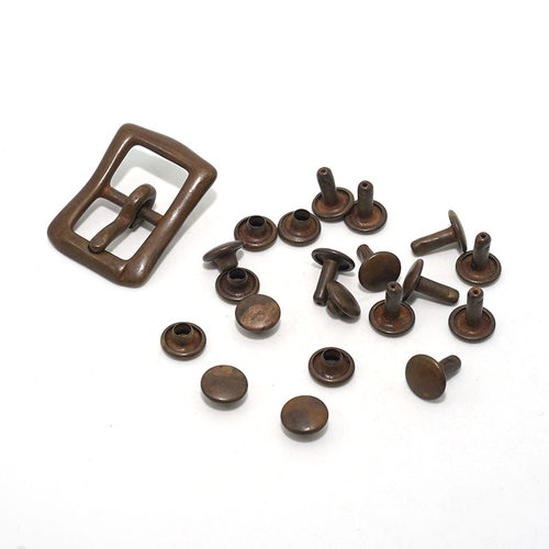 纯黄铜日字扣氧化复古铁锈色