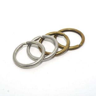铁钥匙圈双层圆线钥匙环简约男女汽车圆扣复古金属钥匙扣扣10个
