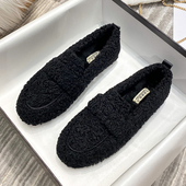 女秋冬外穿2025年新款 羊羔毛豆豆鞋 加绒棉鞋 厚底毛毛鞋 大码 41到43