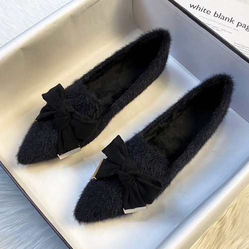 秋冬新款加绒毛毛鞋外穿