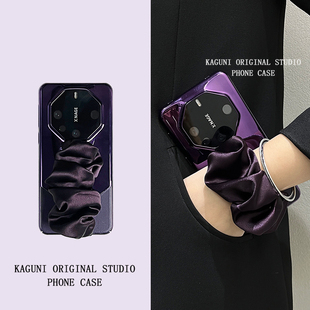 高级感适用华为mate60非凡大师手机壳腕带Meta50RS保时捷全包防摔m40高档松紧弹力手腕带mate60pro 小众 女款