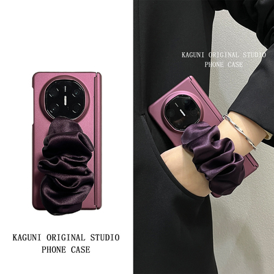 一体中轴铰链高档绸缎丝巾腕带