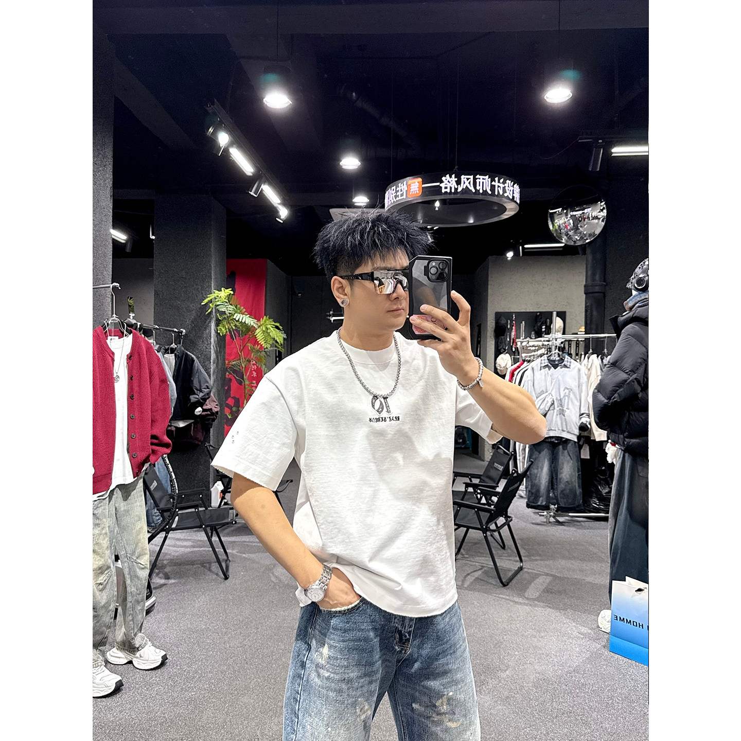 潮牌无性别全棉重磅短袖T恤男新款痞帅贴布印花高级感半袖上衣,男装,T恤,淘宝优惠券,粉丝福利购,淘宝优惠卷