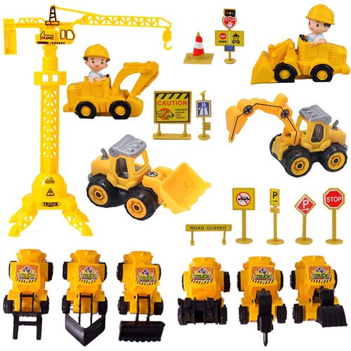 工程车蛋糕装饰摆件挖掘机