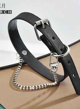 皮带扣项圈男女钛钢链条