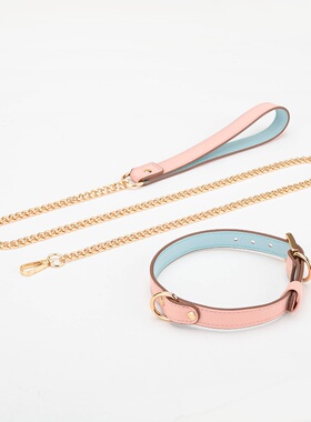 个性项圈女小狗链人用皮革choker