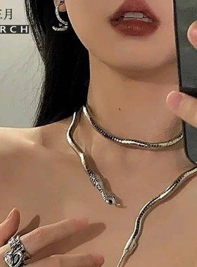 金属蛇形女嘻哈朋克项圈