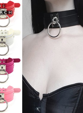 pu皮质o型项链脖颈女锁骨链