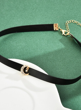 星星月亮项圈可调节女