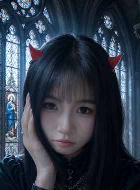 万圣节红色小恶魔角发夹