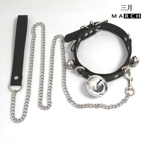 脖子铃铛哥特风锁骨链皮项圈