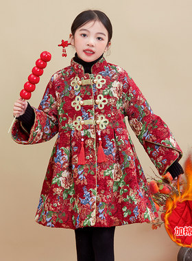 女童加厚冬季拜年棉服