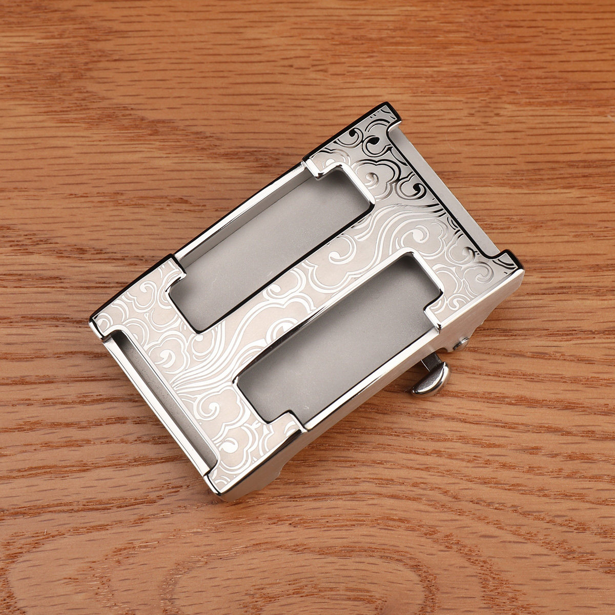 不锈钢内穿自动扣头男皮带扣头 裤带腰带3.5商务款h字母祥云图3.8