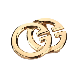 3.8不锈钢平滑扣皮带挂扣简约款 双G字母内穿裤腰带卡子亮光款4.0